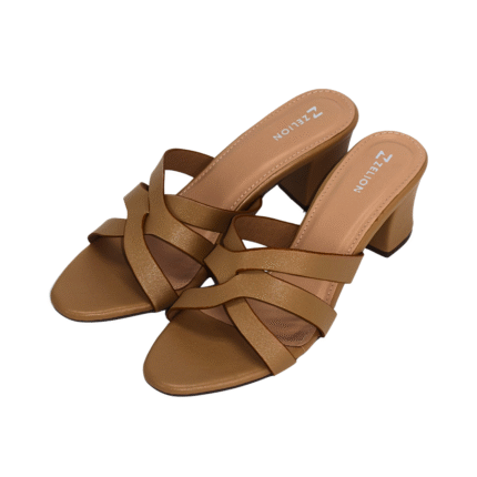 Zelion Women’s Stylish Cross-Strap Block Heel Sandals