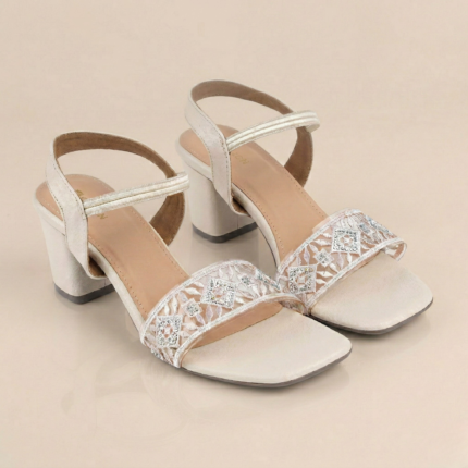 Zelion | Women’s Embellished Square-Toe T-Strap Sandals