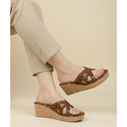 Zelion | Women Printed Open Toe Wedge Sandals