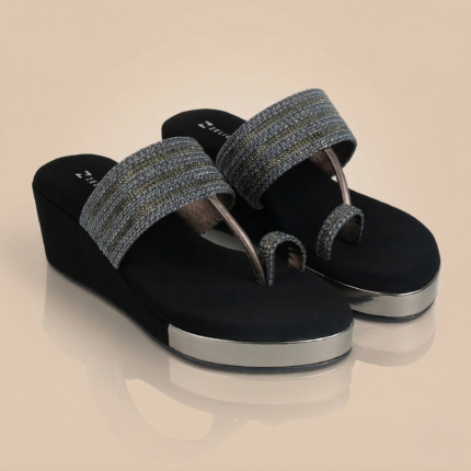 Zelion | Women Embellished Wedge Sandals with Braided Straps