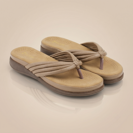 Zelion | Women Beige & Black Comfort Wedges with Cushioned Insole